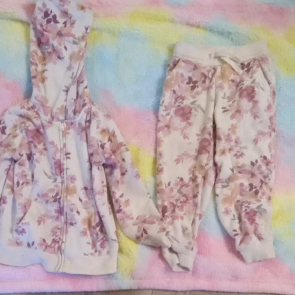 OshKosh B'gosh Floral Kids Matching Set - Pink and Cream